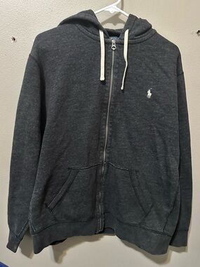 Polo Ralph Lauren Charcoal Heather Waffle-Lined Zip-Up hoodie